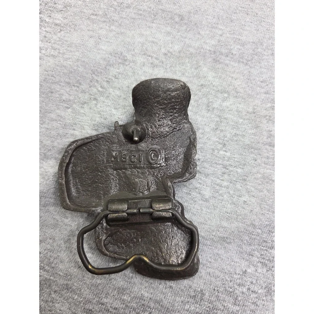 1970s Solid Brass Tractor Farm Belt Buckle MBCI Heavy
